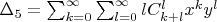 $\Delta_5=\sum^{\infty}_{k=0}\sum^{\infty}_{l=0}lC_{k+l}^lx^{k} y^l $