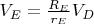 $V_E=\frac{R_E}{r_E}V_D$