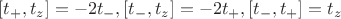$[t_{+},t_z]=-2t_{-},[t_{-},t_z]=-2t_{+}, [t_-,t_+]=t_z$