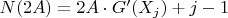 $N(2A) = 2A \cdot G&rsquo;(X_j) + j - 1$