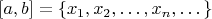 $[a,b]=\{x_1,x_2,\dotsc,x_n,\dotsc\}$