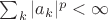 $\sum_k |a_k|^p<\infty$