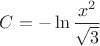$C = -\ln\dfrac{x^2}{\sqrt3}$