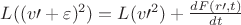 $L((v\prime+\varepsilon)^2)=L(v\prime^2)+\frac{dF(r\prime,t)}{dt}$