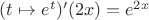 $(t \mapsto e^t)'(2x)=e^{2x}$