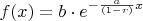 $f(x)=b \cdot e^{- \frac a {(1-r)}x}$