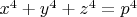 $x^4+y^4+z^4=p^4$