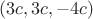 $(3c, 3c, -4c)$