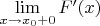 $\lim\limits_{x\to x_0+0} F'(x)$