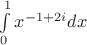 $\int \limits _0^1x^{-1+2i}dx$