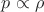$p \propto \rho $