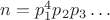 $n = p_1^4 p_2 p_3 \ldots$