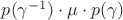 $p(\gamma^{-1})\cdot\mu \cdot p(\gamma)$