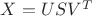 $X=USV^{T}$