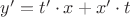 $y'=t'\cdot x+x'\cdot t$