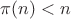 $\pi(n)<n$