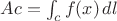 $Ac = \int_c f(x)\,dl$