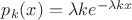 $p_k(x) = \lambda k e^{-\lambda kx}$