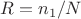 $$R=n_1/N$$