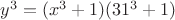$y^3=(x^3+1)(31^3+1)$
