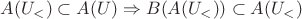 $A(U_<) \subset A(U) \Rightarrow B(A(U_<)) \subset A(U_<)$
