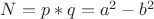 $N=p*q=a^2-b^2$