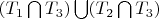 $(T_1 \bigcap T_3) \bigcup (T_2 \bigcap T_3)$