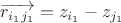 $\[\overrightarrow {{r_{{i_1}{j_1}}}}  = {z_{{i_1}}} - {z_{{j_1}}}\]$