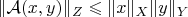 $\|\mathcal{A}(x,y)\|_Z\leqslant\|x\|_X\|y\|_Y$