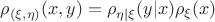 $\rho_{(\xi, \eta)}(x,y) = \rho_{\eta | \xi}(y | x)\rho_\xi(x)$ $\rho_{(\xi, \eta)}(x,y) = \rho_{\eta | \xi}(y | x)\rho_\xi(x)$