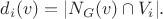 $d_i(v)=|N_G(v)\cap V_i|.$