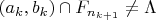 $(a_k,b_k)\cap F_{n_{k+1}}\neq\Lambda$