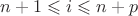 $n+1\leqslant i\leqslant n+p$