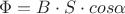 ${\Phi} = {B}\cdot{S}\cdot{cos \alpha}$