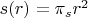 $s(r) = \pi_s r^2$