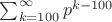 $\sum_{k=100}^\infty p^{k-100}$
