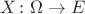 $X\colon \Omega \to E$