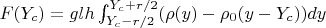 $F(Y_c)=g l h\int_{Y_c-r/2}^{Y_c+r/2}(\rho (y)-\rho_0(y-Y_c))dy$