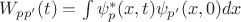 $W_{pp'}(t)= \int \psi _p^*(x,t)\psi_{p'}(x,0)dx$