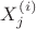 $X_j^{(i)}$