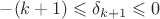 $-(k+1)\leqslant \delta_{k+1}\leqslant 0$