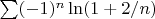 $\sum (-1)^n\ln(1+2/n)$