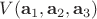 $V(\mathbf a_1, \mathbf a_2, \mathbf a_3)$