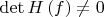 $\det H\left( f \right) \ne 0$