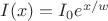 $I(x)=I_0e^{x/w}$