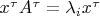 $x^\tau A^\tau=\lambda_i x^\tau$