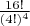 $\frac{16!}{(4!)^4}$