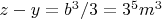 $z-y=b^3/3=3^5m^3$
