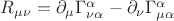 $ R_{\mu\nu} = \partial_\mu \Gamma_{\nu \alpha}^\alpha - \partial_\nu \Gamma_{\mu \alpha}^\alpha $