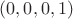 $(0,0,0,1)$